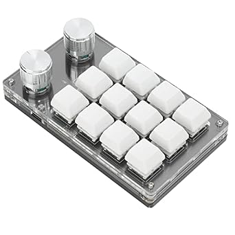 Zerodis Macro Mechanical Keyboard, One Handed Macro Mechanical Keyboard 12 Key Multifunction DIY Programmable Keypad for Office Gaming Labsecurity Accessories Black White