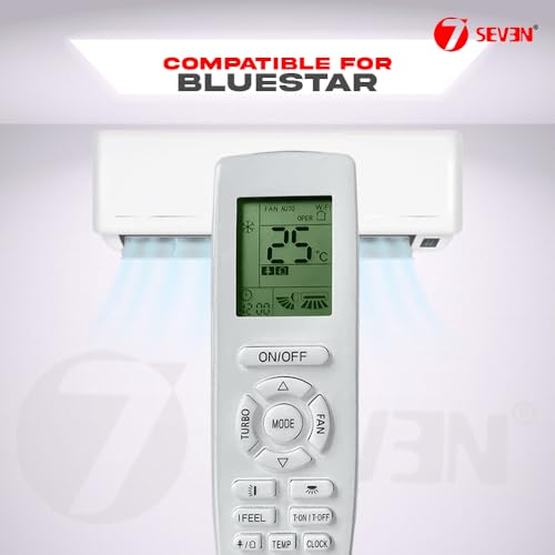 Image of 7SEVEN Compatible with Blue Star AC Remote Control YAP1FB Model 206 Fit for Split & Window 1 | 1.5 | 2 Ton Air Conditioner Remote - Match Remote Keys Exactly to Replicate Genuine Remote Function