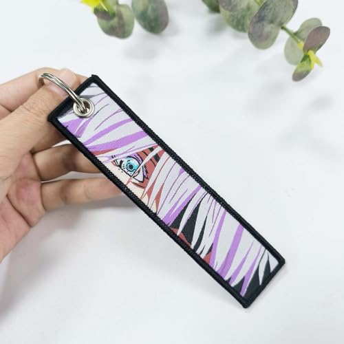 Image of Gearcatweel 1 Pack Anime Keychain Tag Jet Tag Key Chain Cartoon Embroidered with Key Ring for Motorcycles Car Accessories