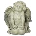 Northlight Heavenly Distressed Kneeling Cherub Angel Outdoor Patio Garden Statue, 6", Almond Brown