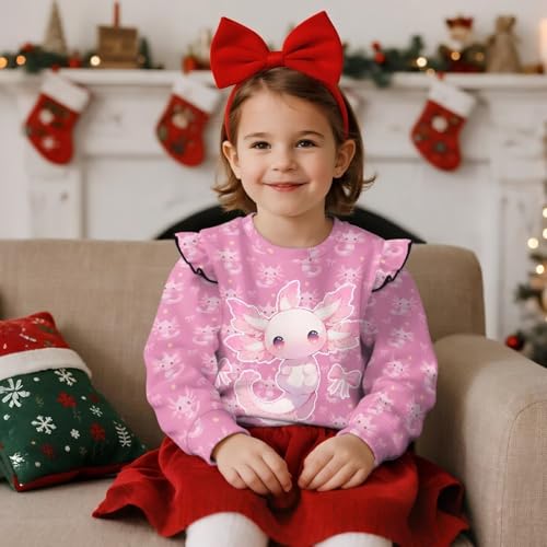 Long Sleeve Blouses for Petite Girl Ruffle Crewneck Lightweight Tops Trendy Tees Fashion Outfits Daily Wear for Kid3