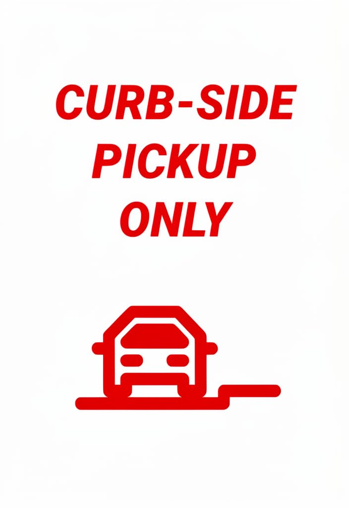 peiyeety Curb-Side Pickup Only Tin Sign 12x8 Inch Metal Wall Plaque, Red & White Parking Notice Decor for Storefront, Restaurant, Cafe, Retail Curbside Zone, Easy Hang Business Signage Gift