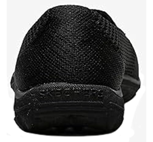 Skechers Women's REGGAE FEST - WILLOWS Flat, Black Mesh, 7.5 M US