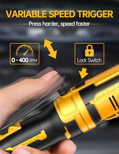 APEXPOWER 3/8 Inch Cordless Ratchet Wrench, for DEWALT 20V Max Battery, 88Ft-Lbs, 0-400RPM, Electric Ratchet Wrench Set with Variable Speed Trigger, Reinforced Head, R&F Switch, 7 Sockets by APEXPOWER - Image 6