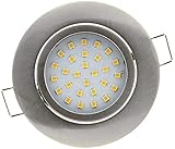 ChiliTec Einbauleuchte Spot 4W 330Lumen Schwenkbar 230V 28mm flach - Einbaustrahler mit LED Leuchtmittel 2900k Warmweiß