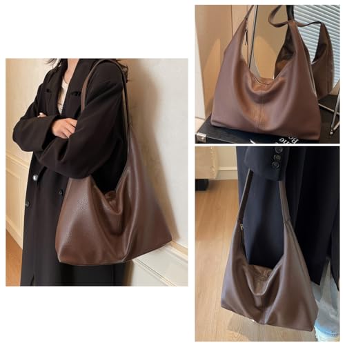 Hobo Bags for Women, PU Leather Slouchy Tote Handbag Soft Large Top Handle Crossbody Shoulder Purses with Zipper2