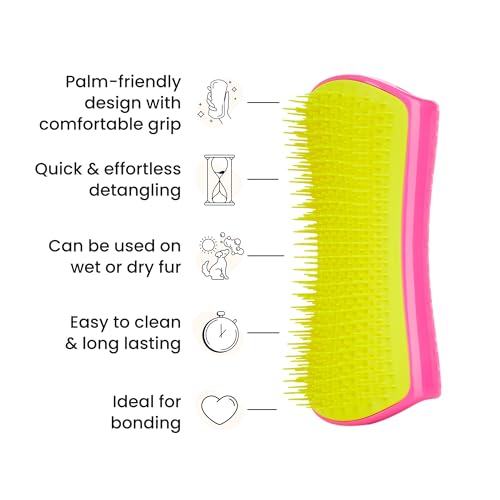 Pet Teezer, Entwirrungs- und Fellpflegebürste für Hunde, Rosa und Gelb