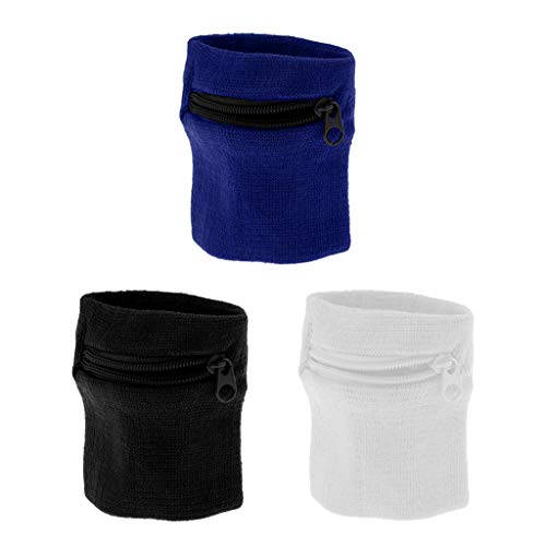 #N/A 3x Mulheres Homens Elástico Badminton Pulseira Braçadeira De Bolso Para Ciclismo Fitness Yoga