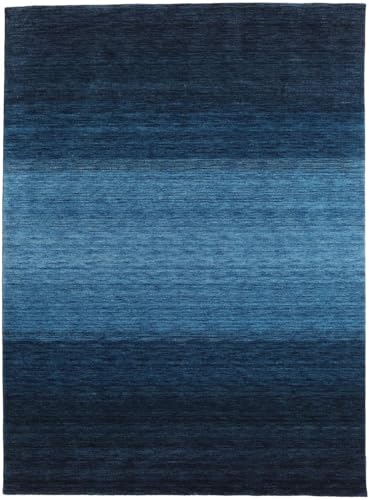 RugVista Gabbeh Rainbow, Alfombra, 210 x 290 cm, Rectangular, Pelo Medio, Limpieza en seco, Certificado Care & Fair, Azul