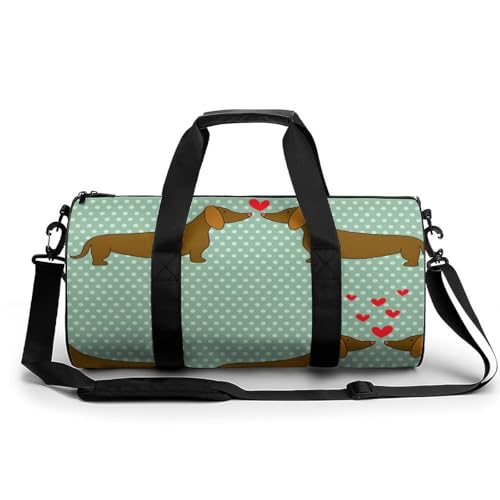 Sac de sport gym chien à pois verts duffel bag voyage camping 45cm