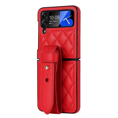 Sac de couverture antichoc rouge avec dragonne pour Samsung Z Flip 4 en terrasse