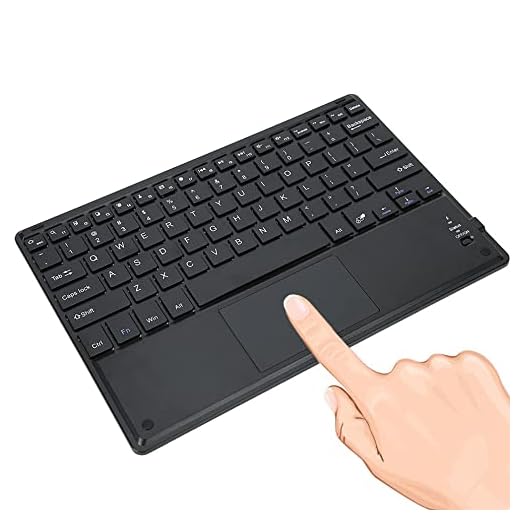 Powerlift Trådlöst tangentbord – trådlöst Bluetooth USB pekplatta tangentbord med fullständiga tangenter och FN-medietangenter med saxdesign