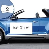 OUCPC Blank Car Magnets with 40 mils, 2 Pack 24” x 12” Car Magnets and Decals, Rounded Corners Car D