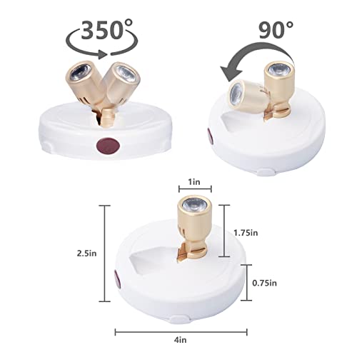 Bergustch Battery Operated Led Spotlight, Picture Light With Remote, Indoor Up Lights, Display Lights, Picture Paintings Lights, Accent Lights For Frame Dartboard Portrait Artwork-White #TOP3