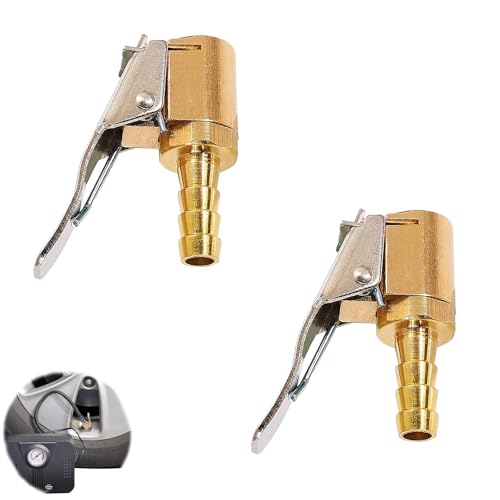 WQEDVN 2 PCS Tyre Inflator Adaptor, Air Chuck Tyre Inflator, Tyre Inflator Connector, 1/4 Inch Tyre Valve Connector Extension Brass, for Car, Bike,Motorcycle