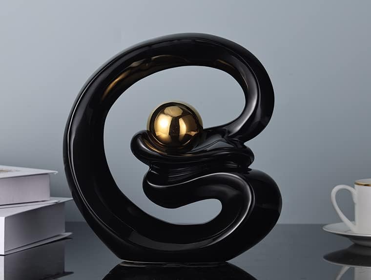 Miniatura 3 de DOVDOV Estatua abstracta de cerámica escultura de cerámica de arte moderno decoración naranja decoración moderna del hogar para mesa de comedor