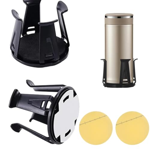 2 Stück Auto Becherhalter, Universeller Getränkehalter mit Kreisförmige Doppelseitige Klebrige Pads, KFZ-Getränkehalter, Mittelkonsole Becherhalter, Auto Getränkehalter für Kaffeebecher und Flaschen