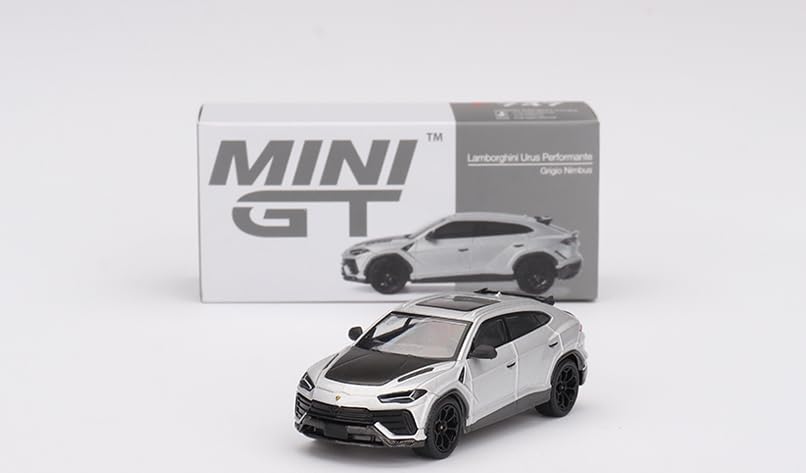 Diecast Model Car Compatible with Mini GT 1:64 Scale Lamborghini Urus Performante Diecast Model Car, Grigio Nimbus MGT00747
