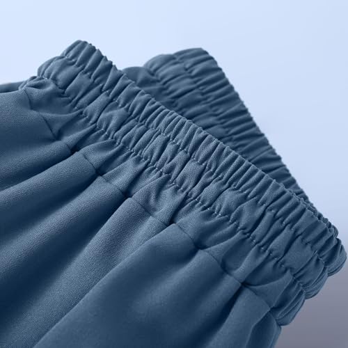 Girls Cargo Short Pants Preppy Multi Pockets Knee Length Sweatpants Kids High Waist Drawstring Casual Trousers Athletic4