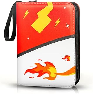 Trading Card Binder for 440 Cards (UK Company) | Compatible with Pokemon Cards | 4-Pocket Waterproof Card Holder Book with 55 Removable Sleeves, Wrist Strap, Sturdy Zipper, Pen Holder, Mesh Pocket