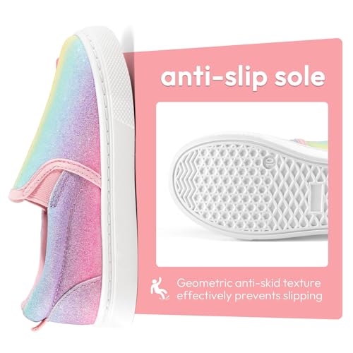 K KomForme Toddler Girls Boys Shoes Little Kids Slip on Canvas Sneakers for Running/Walking4