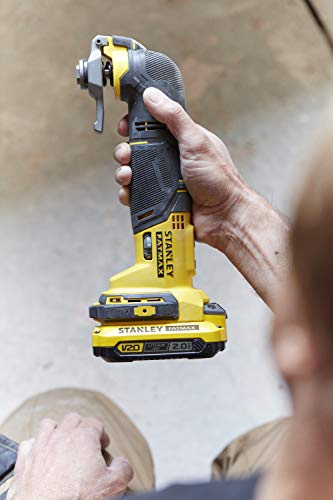 Stanley FatMax 18V Akku-Multifunktionswerkzeug SFMCE500D2K (2.0 Ah, Schleifer, Säge & Universalmesser in einem Gerät – Oszillierendes Werkzeug, inkl. 20-tlg. Zubehör, 2x Akkus, Ladegerät, Koffer)