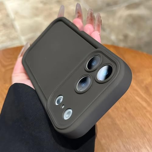 Coque silicone iPhone 15 souple gris foncé pour sécuriser l'appareil photo