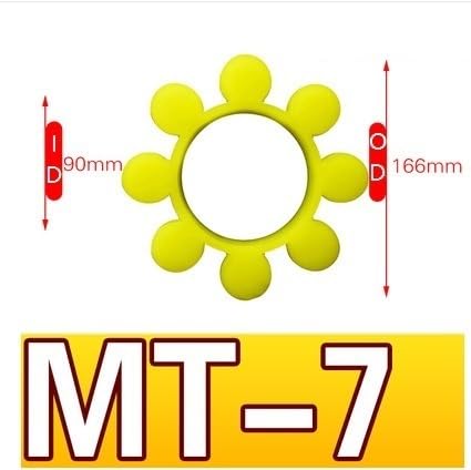 Tampon d'élément de couplage flexible MT, anneau en caoutchouc hexagonal en fleur de prunier, 1 pièce jaune(90x166x30mm)