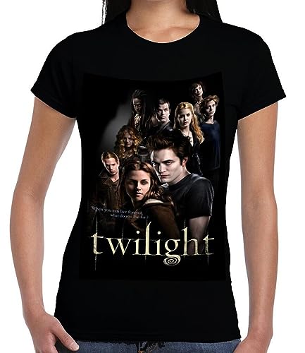 Image of Twilight Womens Capsleeve Tshirt, Black Gothic T-Shirt with Occult Dark Fantasy Art, Movie Poster Tee