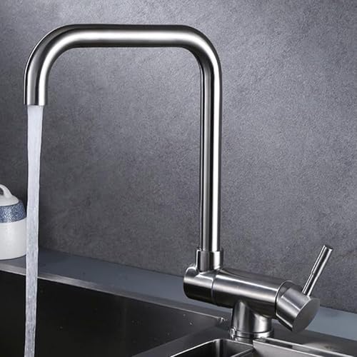 Robinet mitigeur cuisine laiton brossé chaud froid pliable fenêtre