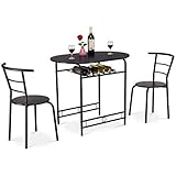 【Platzsparend】Die 2 Stühle sind konzipiert und können ordnungsgemäß unter dem Tisch liegen, wenn sie nicht in Gebrauch sind, was die Größe des Sets erheblich reduziert.