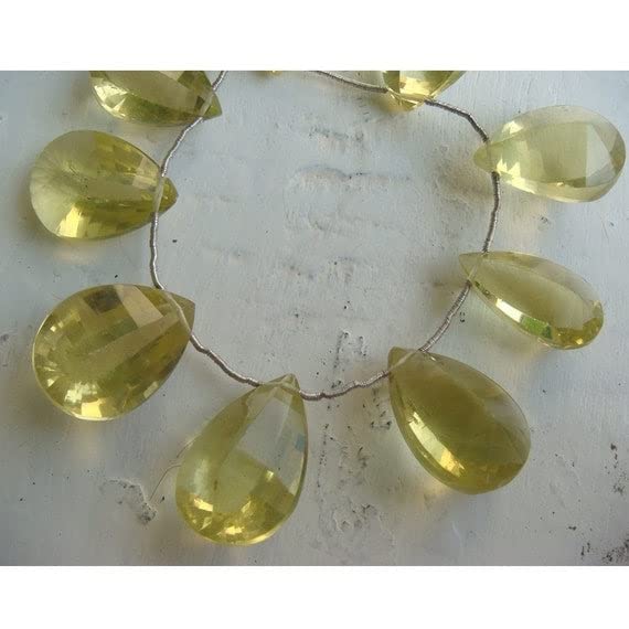 Quartz Citron Briolettes Concaves pour Remplacer des Pierres Ternes