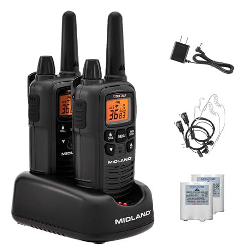 "Midland 36 Channel FRS Two-Way Radio - Long Range Walkie Talkie with 36 Channels, Silent Operation, and NOAA Weather Alert Technology (Black, Pair Pack)"