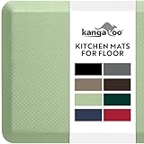 KANGAROO Thick Ergonomic Anti Fatigue Mats for Kitchen Floor, Cushioned Standing Office Desk Mat, Waterproof Scratch Resistant Topside, Supportive All Day Comfort Padded Foam Rugs, 20x32, Sage Green