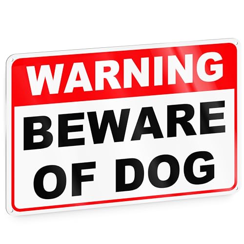 Beware of Dog Sign - 8x12 inches Aluminum Dog Warning Signs for Property
