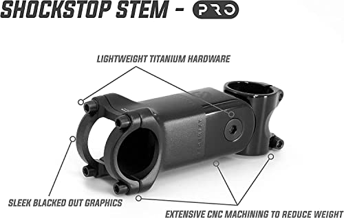 Redshift Shockstop Pro Suspension Stem For Bicycles, Shock-Absorbing Bike Handlebar Stem For Road, Gravel, Hybrid, And E-Bikes, 6 Degree X 90 Mm #TOP1