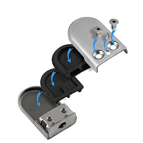Kamtop Glass Clamps 8 PCS 6-8mm Stainless Steel 304 Glass Clamps Adjustable Glass Bracket Flat Back for Balustrade Staircase Handrail - Thumbnail 6