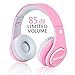 Produktbild VOTONES Kinder kopfhörer kabellos mädchen,Gummi Öl Komfortables Material über Ohr Bluetooth Headset für Kinder,85dB Lautstärkeregler kompatibel für Smartphone/PC Tablet (Light pink)