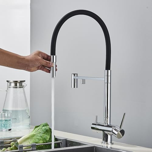 Fonction de purification eau pure pour robinet de cuisine noir mat d'évier