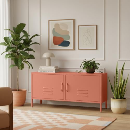 skølm Atria Lowboard aus Metall – TV Schrank in Terrakotta –...