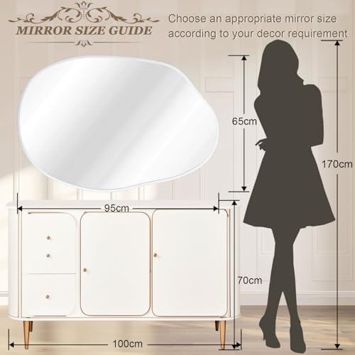 Miroir de salle de bain asymétrique anti-distorsion à cadre alu robuste - 8