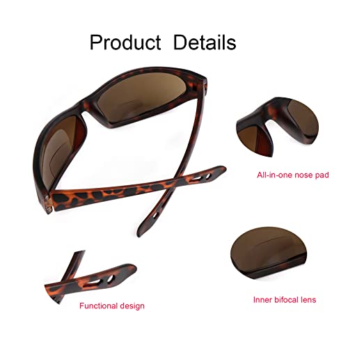 Ysorrisox 3 Pairs Bifocal Reading Reader Sunglasses For Men And Women,Vintage Sports Square Sunglasses With Cheaters Built In 2.5X #TOP3