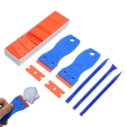 Tyinerc Rascador De Calcomanías - Rascador Para Cristales Sin Arañazos,Herramienta Multifuncional Con Empuñadura Ergonómica Para Eliminar Tintados De Ventanas, Cerámica, Vidrio Y Paredes Industriales