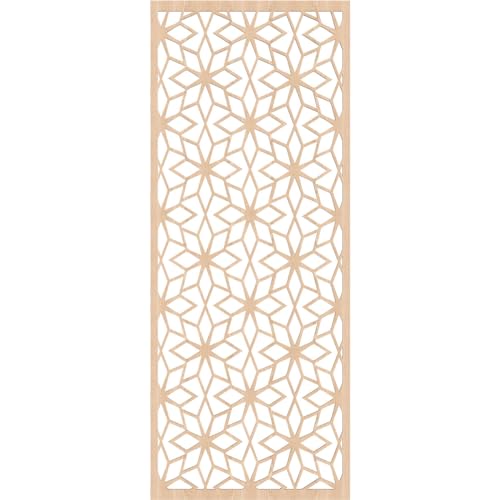 Image of Lake Decorative Pierced Fretwork Wood Wall Panels, 25 3 /8 inchW x 64 3 /8 inchH x 1 /4 inchT, Red Oak