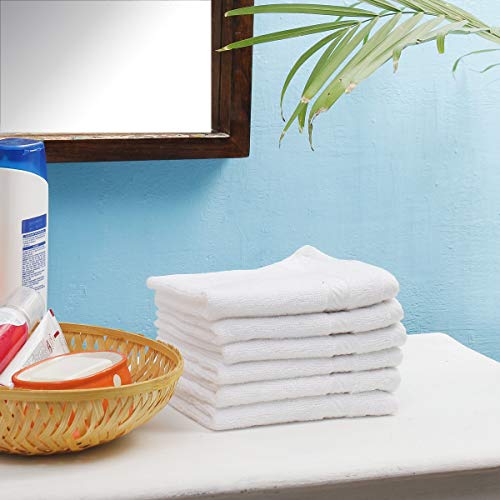 Fresh From Loom 6 Piece 450 Gsm Cotton Face Towel Set - White Face White