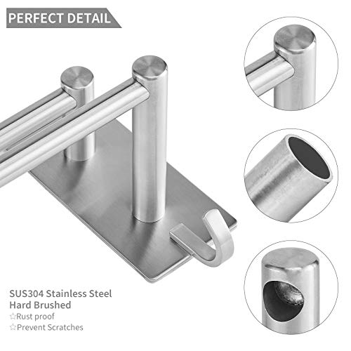Porte serviette de bain 60cm en métal argenté robuste à double bras