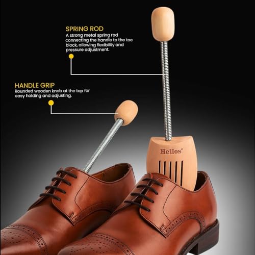 Image of Helios Men Shoe Tree | Lotus Wooden Shoe Shaper | Anti-Wrinkle Shoes Stretcher | Wooden Shoe Tree for Men 2-Piece Set