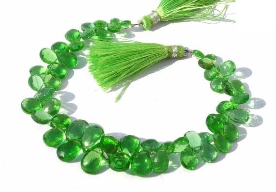 Quartz vert briolettes poire perles naturelles 7x5-12x8mm pour bijou