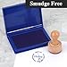 Blue Stamp Pad, 4 x 2.5 Inch Premium Quality Ink Pad for Stamps, All-Purpose Felt Pad for Office and Crafting, Works with Rubber and Clear Stamps