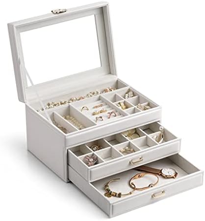 Elegant Multi-Layer Jewelry Organizer Box for Earrings, Necklaces & Hair Accessories - Spacious Travel Storage with Drawer Design for Home & Travel Use